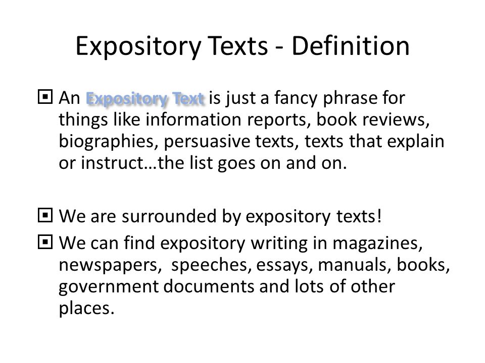 Expository essays just the facts